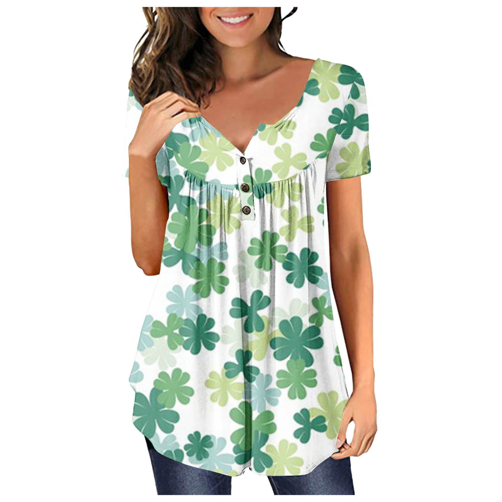 Olyvenn Clearance Tunic T Shirts for Women thick thighs lucky