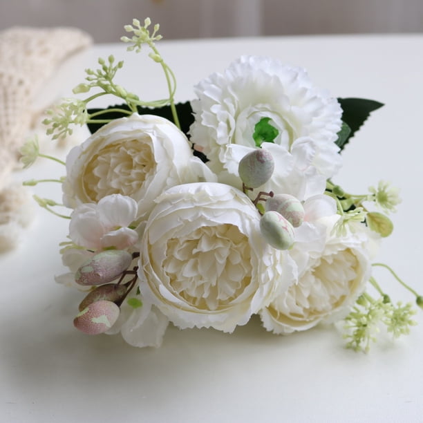 ramos de flores artificiales, hortensias, peonías, bayas, combinación, decoración para bodas y el hogar, flores falsas
