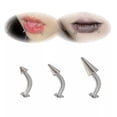 thumbnail image 2 of K-KED 3pcs Stainless Steel Bent Rod Labret Lip Earrings Body Piercing Jewelry-16Gx8mm, 2 of 6