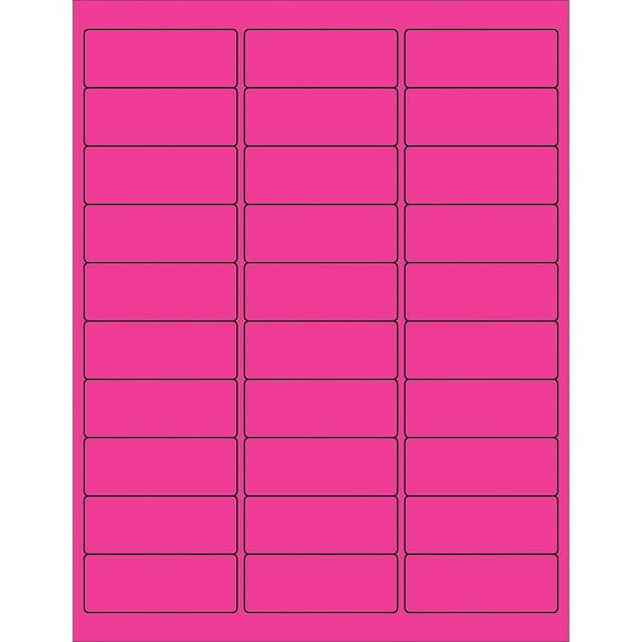Box Partners Rectangle Laser Labels 2 5/8" x 1" Fluorescent Pink 3000/Case LL173PK