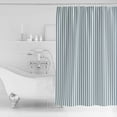 thumbnail image 2 of Blue White Stripe Pattern Shower Curtain, 72" x 72", Simple Style Light Blue Pinstriped Waterproof Bathroom Curtain Washable Shower Curtain Set with 12 Hooks, 2 of 6