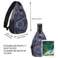 thumbnail image 4 of Mosiso Sling Backpack Outdoor Causal Daypacks Pattern Rope Crossbody Shoulder Bag For Travel Hiking, Navy Blue Base Totem Texture, 4 of 6
