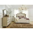 thumbnail image 4 of Pemberly Row Upholstered Velvet California King Bed in Ivory and Camel, 4 of 7