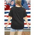 thumbnail image 5 of XCHQRTI American Stars Stripes Women Plus Size Tshirt 4th of July Patriotic Tee Short Sleeve 2x-5x, 5 of 7