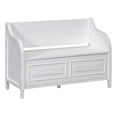 thumbnail image 3 of Auranook Rustic Style Solid Wood Entryway Multifunctional Storage Bench with Safety Hinge，White, 3 of 10
