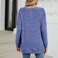 thumbnail image 6 of idosla Women Long Sleeve Shirts Fall Top Casual Pleated Blouse for Women Fashion (Blue, L), 6 of 9