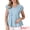 Blue, variant on DARING DIVA Women's Peplum Tops Short Sleeve V Neck Blouse Cotton Loose Tie Back S Blue