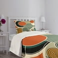 thumbnail image 3 of Ambesonne Monstera Quilted Bedspread Set 2 Pcs, Abstract Boho Mid Century, Twin Size, Burnt Orange Pale Khaki, 3 of 5