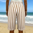 thumbnail image 4 of Cotton Linen Striped Shorts for Women 2026 Casual High Waist Pleated Shorts with Pockets Comfy Summer Shorts Yellow L, 4 of 4