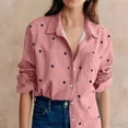 thumbnail image 5 of Giftesty Button up Shirts for Women Long Sleeve Dress Shirt with Pocket and Heart Print Casual Loose Blouses Tops, 5 of 7