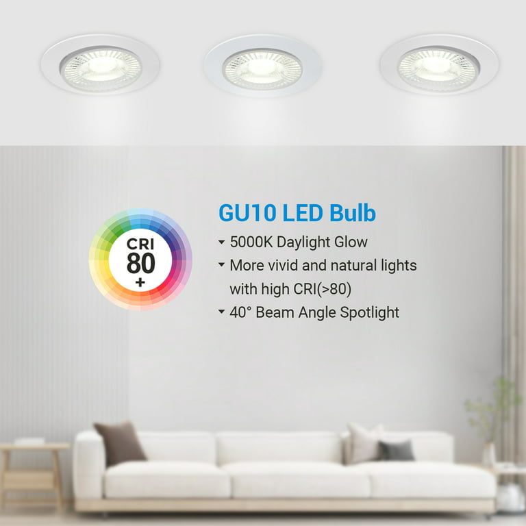 Ampoule LED, GU10, dimmable, 8W, blanc, Ø5cm, 480lm, 4000K, 38
