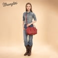thumbnail image 2 of Wrangler Tote Bags for Women Medium Crossbody Purses Designer Top Handle Handbags, Burgundy, 2 of 6