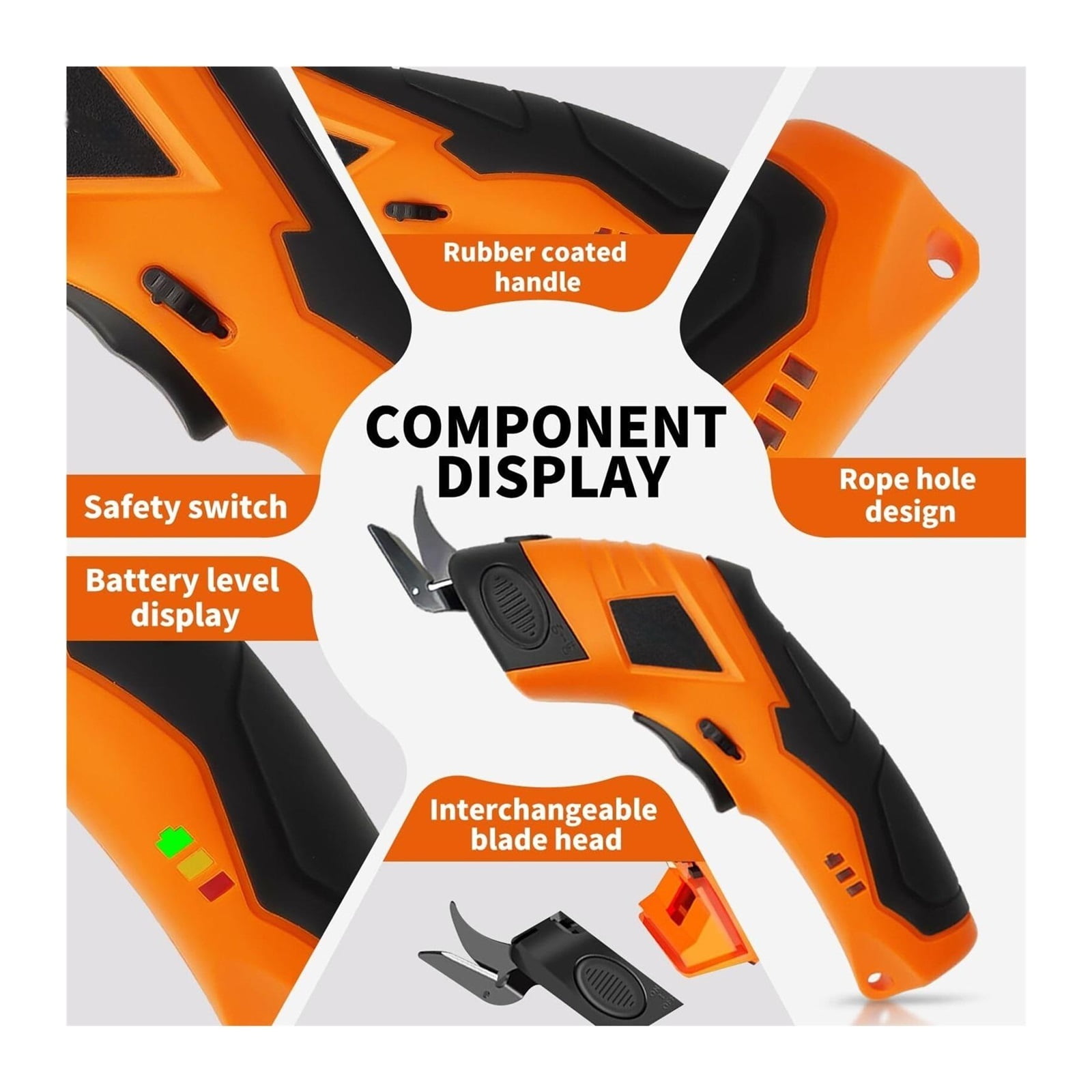 Super Scissors, Cardboard Cutter,Electric Box Cutter,Ultimate Cutting Tool for Home& Craft,Cordless Electric Scissors 2 Blades Included,Electric Scissors for Cutting Fabric, Cardboard & Plastic,orange