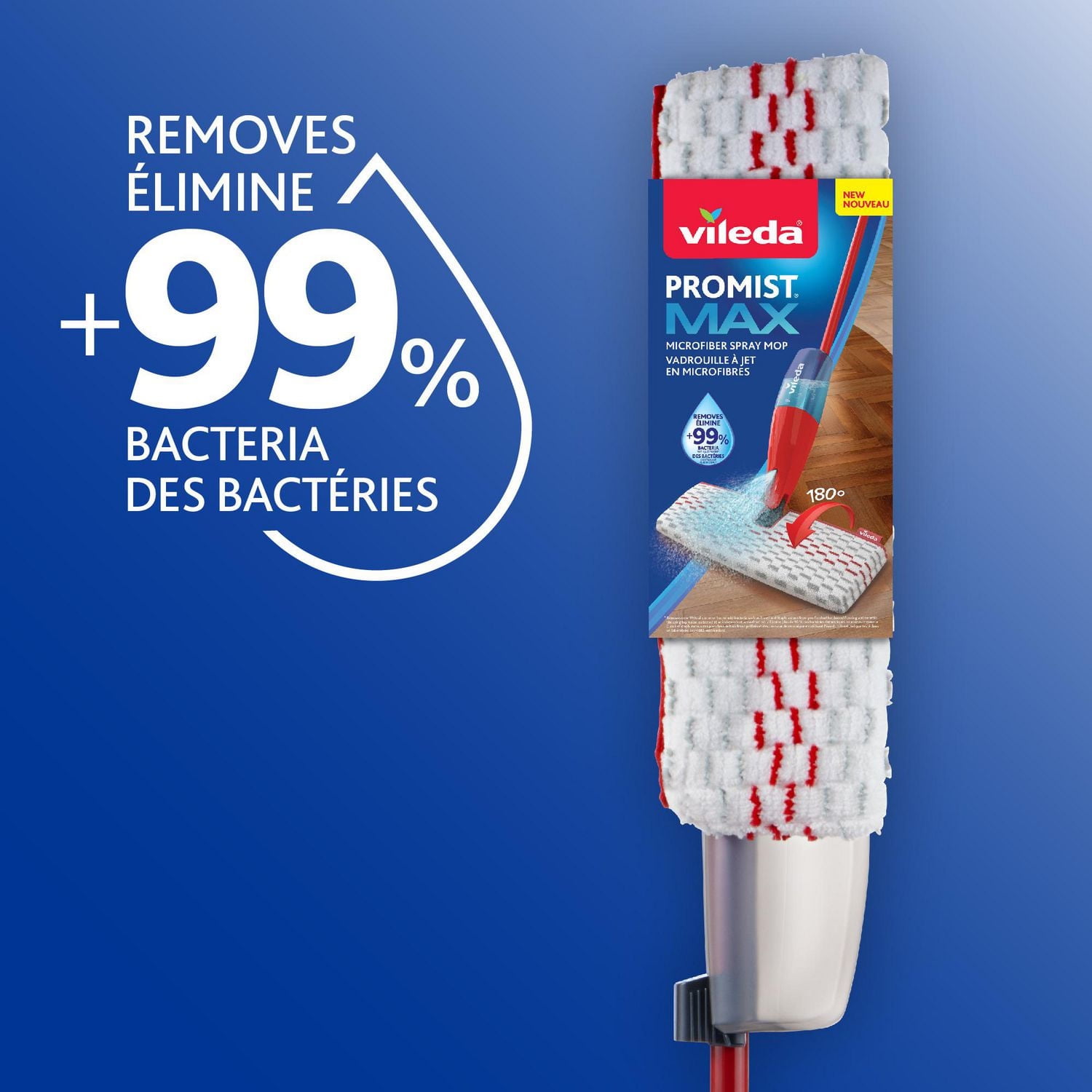 Recharge Vadrouille ProMist Max de Vileda - Réutilisable et lavable, Tête de remplacement 1 pièce