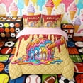 thumbnail image 3 of Erosebridal Rainbow Drippy Baseball & Bat Print Bedding Comforter Set, Bold Sports Queen Bedding Sets for Kids Boys and Girls, Pink Reversible 7 Pieces, 3 of 6