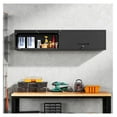 thumbnail image 2 of Metal Garage Cabinet with Doors, Wall Mounted Storage Cabinet, Floating Tool Cabinet for Basement, Kitchen, Warehouse (Black, 13.7" H), 2 of 7