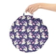 thumbnail image 2 of Unicorn Round Floor Cushion with Handle, Mythical Animals Galloping in Galaxy Space Planets Shooting Star, Decorative Pillow for Living Room & Dorms, 18" Round, Indigo Lilac and Pink, by Ambesonne, 2 of 4
