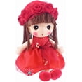 thumbnail image 4 of Kawaii Stuffed Soft Flower Girl Plush Toy Doll Girls Gift , 18 Inch ( Red ), 4 of 4