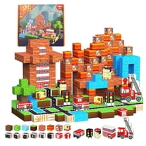 Magnefun Magnetic Blocks, 100PCS Firefighter Theme Magnetic Building Blocks Cube Game, STEM Learning Toys, Magnetic Toys for Kids Ages 4-8