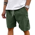thumbnail image 2 of Corduroy Shorts for Men Drawstring Elastic Waist Lightweight Shorts Baggy Relaxed Fit with Pockets, 2 of 4