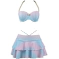 thumbnail image 4 of Mermaid Shell Color degradado Falda de cintura alta Traje de baño Bikini Traje de baño Sincero  Ropa, 4 of 7