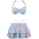 thumbnail image 4 of Mermaid Shell Color degradado Falda de cintura alta Traje de baño Bikini Traje de baño Sincero Ropa, 4 of 7