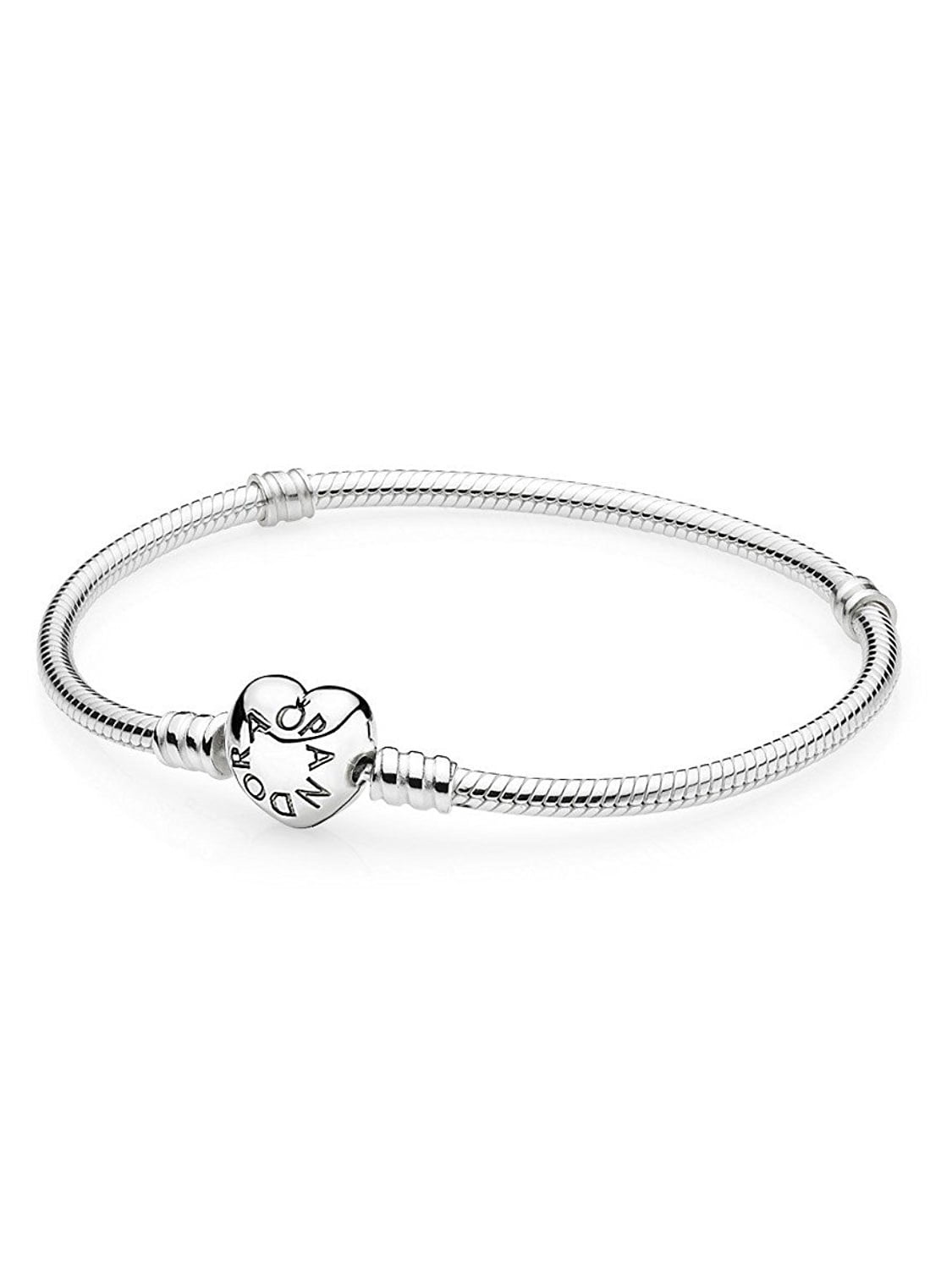 Pandora Moments Women's Sterling Silver Snake Charm Bracelet Heart Clasp Walmart.com