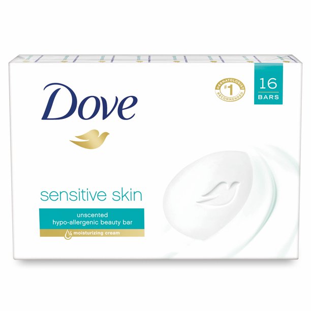 Product of Dove Sensitive Skin Beauty Bar, 16 ct./4 oz. Body Wash