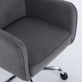thumbnail image 3 of COLAMY Cocoon Modern Executive High Back Home Office Chair, Upholstered Desk Chair with Wheels, Vanity Chair with Head and Lumbar Support, Armrest (Gray), 3 of 11