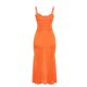 thumbnail image 3 of VISgogo Vestido largo ahuecado para mujer, sin mangas, de color sólido, de corte bajo, fruncido, de una pieza, vestido ajustado sin espalda con abertura alta VISgogo moda, 3 of 9