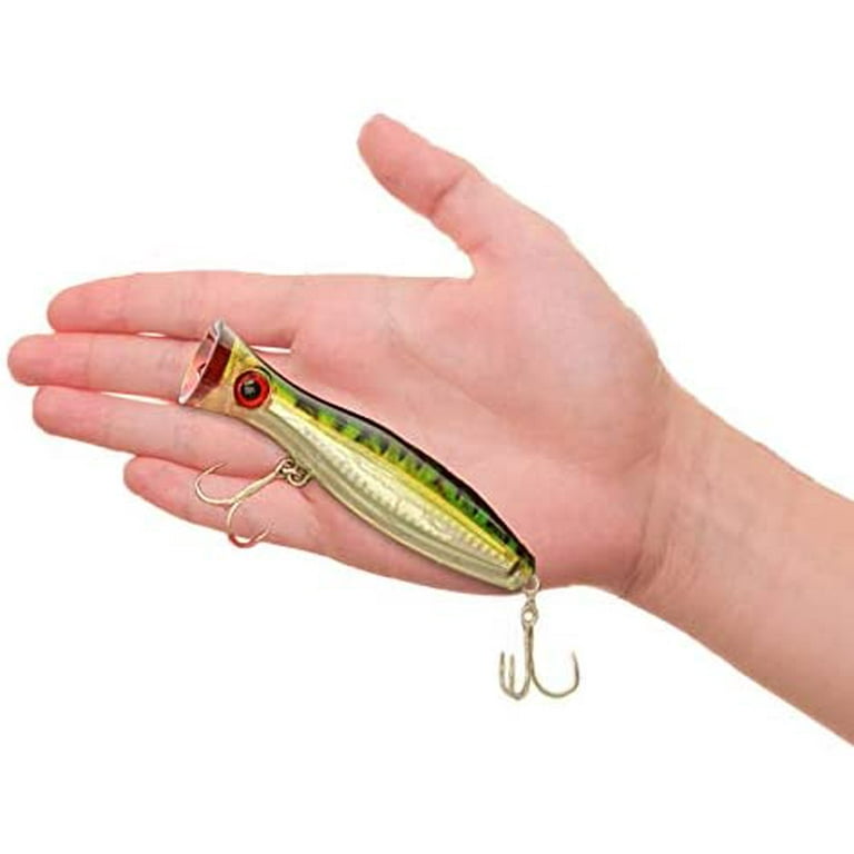 Large Fishing Popper Lure Saltwater Fishing Lure 5 Inches Bass Bait Lure 5 Inches, Green
