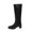 Black, variant on Brown Womens Winter Casual Knee High Boots Square Toe Back Zipper Chunky High Heel Slouch Comfortable Booties