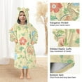 thumbnail image 3 of FORMRS Wearable Blanket Hoodie with Sleeves for Kids Cozy Flannel Sweatshirt, Colorful Flower, 3 of 7