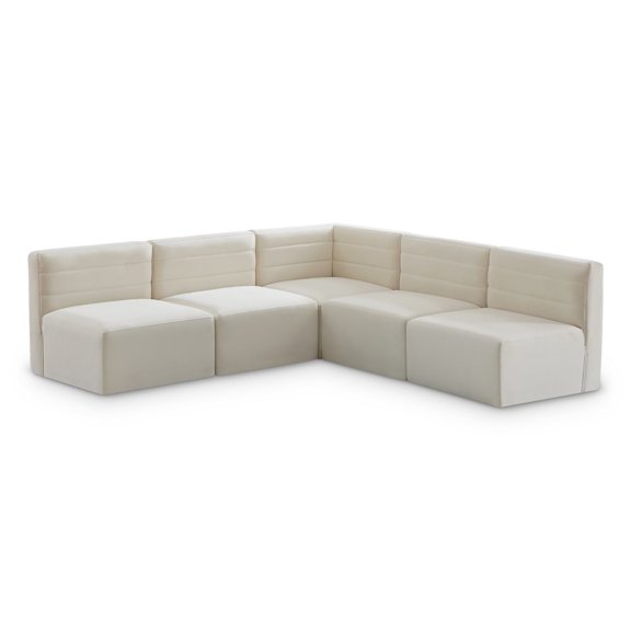 Meridian Furniture Quincy Cream Velvet Modular Sectional