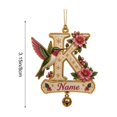 thumbnail image 4 of Clearance! Personalized Letter Christmas Tree Ornament, Hummingbird Floral Custom Name Hanging Pendant, Customized Alphabet Christmas Decorations Indoor, Holiday Wreath & Gift Tag Decor, K, 4 of 7
