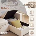 thumbnail image 2 of Pingliang Home Pull Out Sleeper Sectional Sofa Bed with Storage Chaise, Convertible L Shaped Couch with Side Pockets,Modern Linen Reversible Sofa Couch for Living Room Apartment Office Studio, 2 of 8