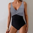 thumbnail image 2 of Tummy Control Swimsuits for Women Slimming One Piece Bathing Suit Retro Ruched Push Up Vintage Padded Swimwear White XL, 2 of 5
