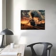 thumbnail image 4 of Acheng Canvas Print Wall Art -Train with Gray Smoke Steam Trains in Progress Wall Art Print On Canvas Car Pictures for Home Decor Gift Canvas Print Gallery Wrap Ready to Hang 20x16in, 4 of 6
