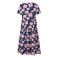 thumbnail image 4 of AOOCHASLIY Ladies Dresses Women's Round Neck Trendy Casual Solid Color Slit Irregular Sleeveless Dress Skirt Zipper Dress, 4 of 7