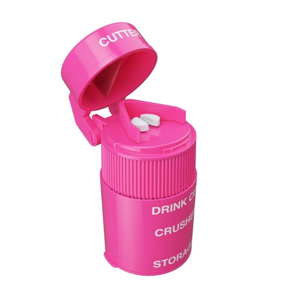 Ezy Dose Ultra Fine Cut N' Crush Pill Cutter and Crusher, Tablet Grinder, Pink