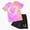 Purple, variant on kaprioy Toddler Baby Girls Summer Outfits 2T 3T 4T 5T 6T 7T 8T 9T 10T 11T 12T Short Sleeve Tie Dye T Shirt Elastic Waist Shorts 2 Piece Clothing Sets