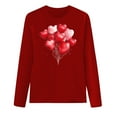 thumbnail image 4 of VgaVtl Cotton T Shirts for Women Plus Size Long Sleeve Valentines Day Women Plus Size Tops Funny Holiday Red Tops,XL, 4 of 4