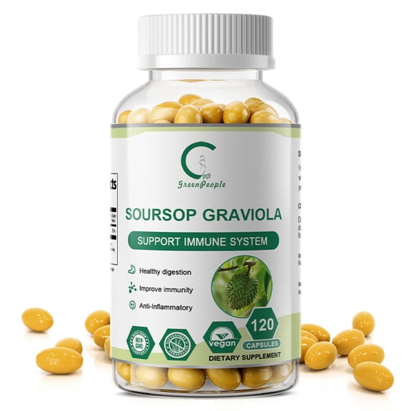 Soursop Graviola Capsules 1000mg with Vitamin C - 120 Count