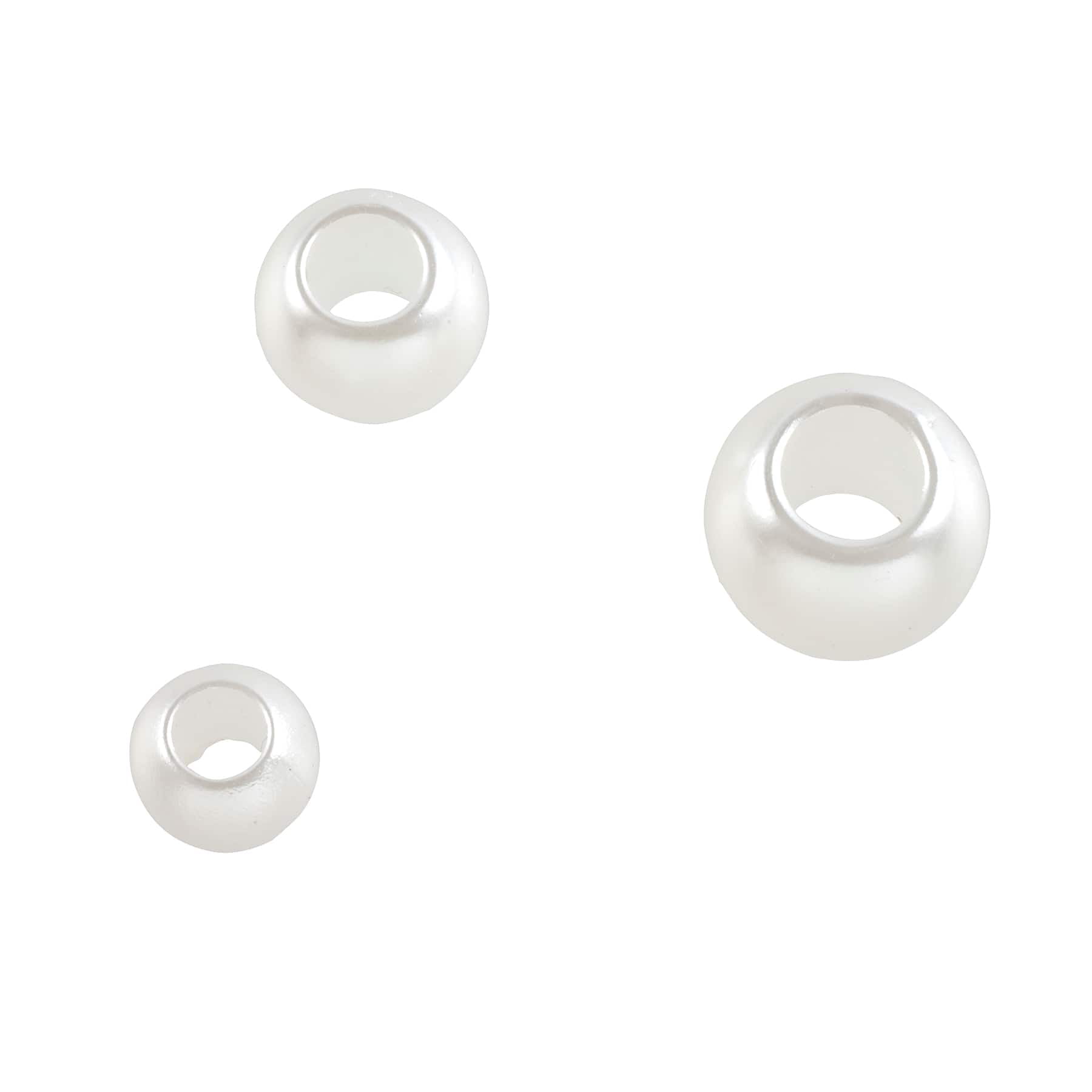Bead Landing White Pearl Plastic Round Craft Beads, 12 Pack