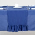 thumbnail image 5 of The Art Box Table Runner -12 x 120 Inches Blue Rectangular Solid Ruffled Table Runner Kitchen Dining Table Decor, 100% Cotton Runner for Weddings Party Banquets Decor, Fit Rectangle and Round Table, 5 of 8