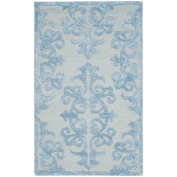 SAFAVIEH Bella Galena Damask Vines Wool Area Rug, Blue, 2' x 3'
