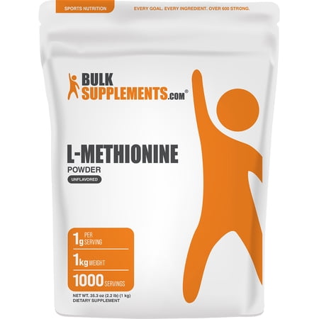 BulkSupplements L-Methionine Powder - 1 Kilogram (2.2 lbs)