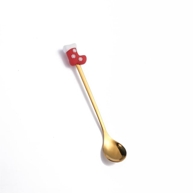 EGNMCR Measuring Spoons Serving Spoons Stainless Steel Christmas Spoon Gift Dessert Spoon Christmas Pendant Spoon Tableware Steel Tableware