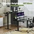 thumbnail image 5 of Homall 55" Wide Home Office Electric Height Adjustable Standing Desk Lifting Range 28~46" Computer Desk with Monitor Stand,Black, 5 of 7