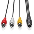 thumbnail image 1 of Cable de vídeo ELECTOP S-Video de 4 pines a 3 RCA compuesto de 1,45 m, 1 of 7